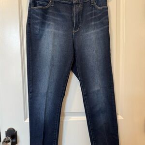 Chico’s premium soft dark blue slim girlfriend jeans